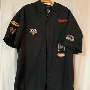 vintage harley davidson button down garage shirt